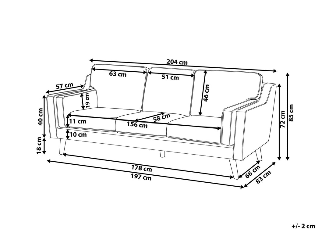 Lokka 3 Seater Fabric Sofa Off-White