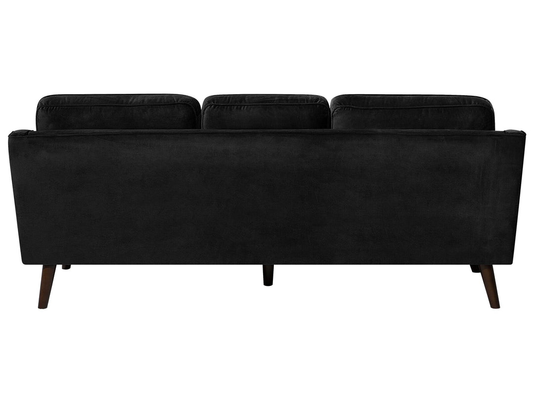 Lokka 3 Seater Velvet Sofa Black