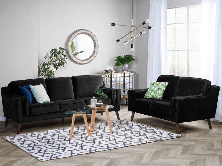 Lokka 3 Seater Velvet Sofa Black