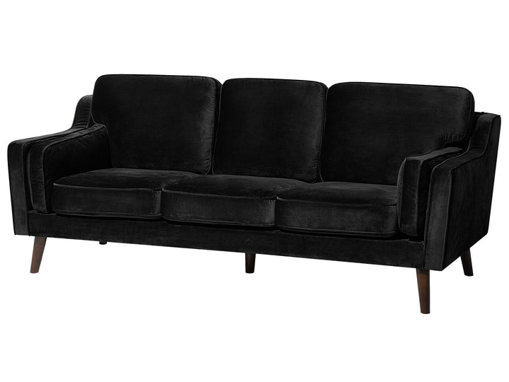 Lokka 3 Seater Velvet Sofa Black