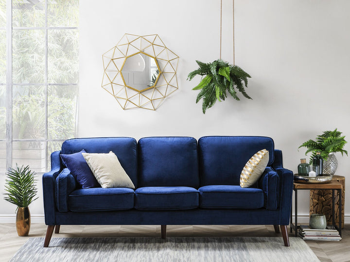 Lokka 3 Seater Velvet Sofa Blue