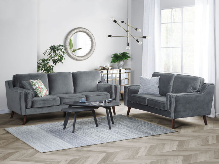 Lokka 3 Seater Velvet Sofa Grey