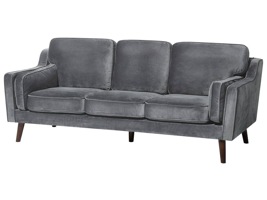 Lokka 3 Seater Velvet Sofa Grey