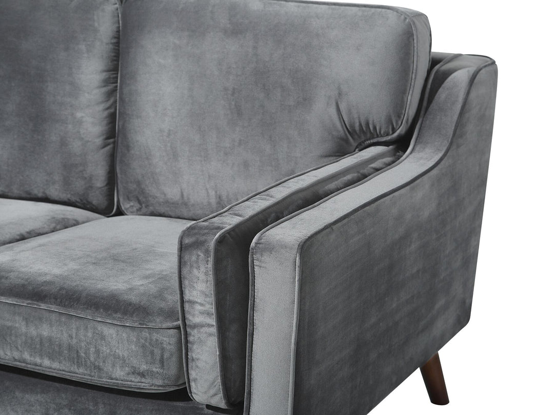 Lokka 3 Seater Velvet Sofa Grey