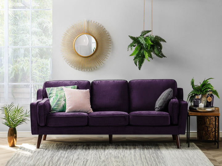 Lokka 3 Seater Velvet Sofa Purple