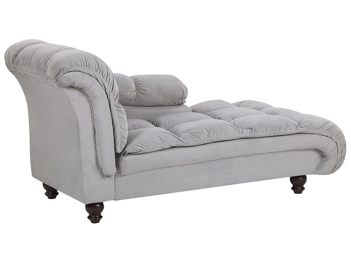 Lormont Left Hand Velvet Chaise Lounge Grey