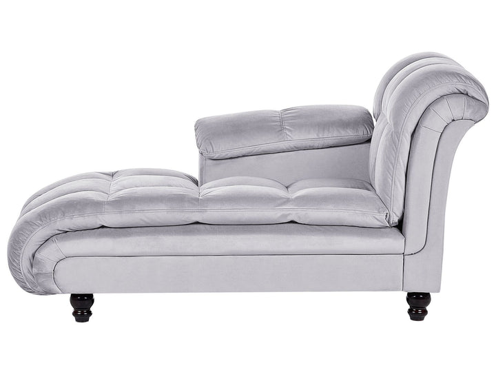 Lormont Right Hand Velvet Chaise Lounge Grey