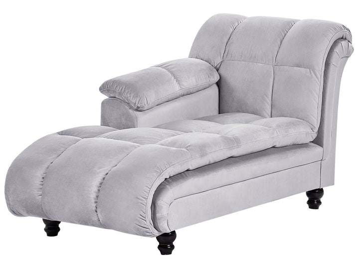 Lormont Right Hand Velvet Chaise Lounge Grey