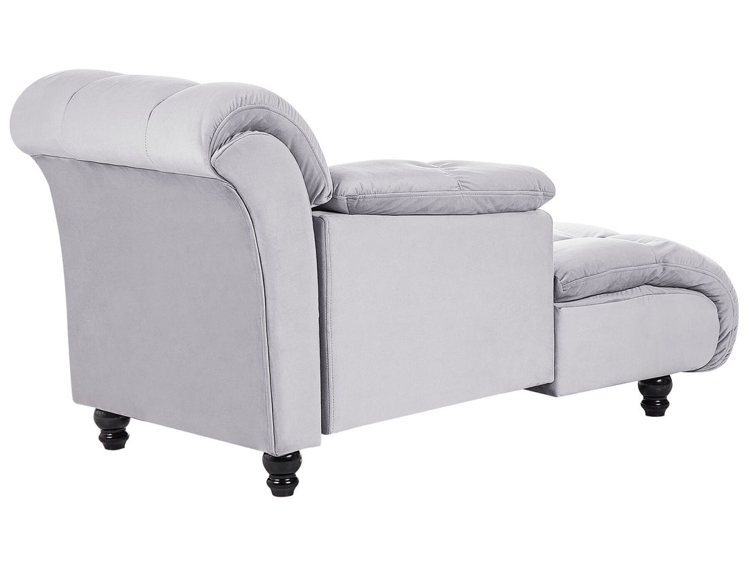 Lormont Right Hand Velvet Chaise Lounge Grey