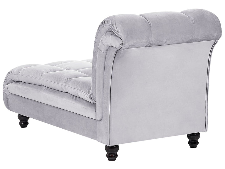 Lormont Right Hand Velvet Chaise Lounge Grey