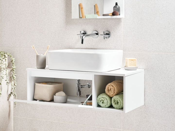 Wall Mounted Washbasin Cabinet 80 cm White Rupanco
