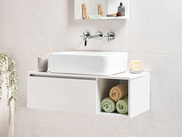 Wall Mounted Washbasin Cabinet 80 cm White Rupanco