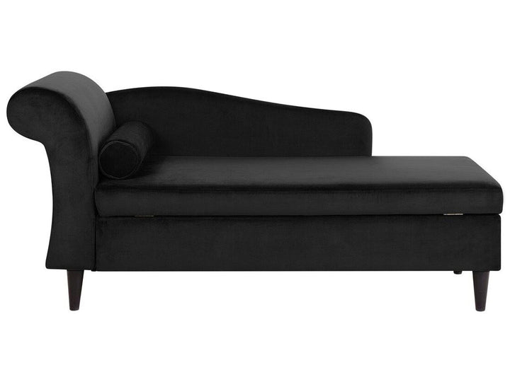 Luiro Left Hand Velvet Chaise Lounge Black