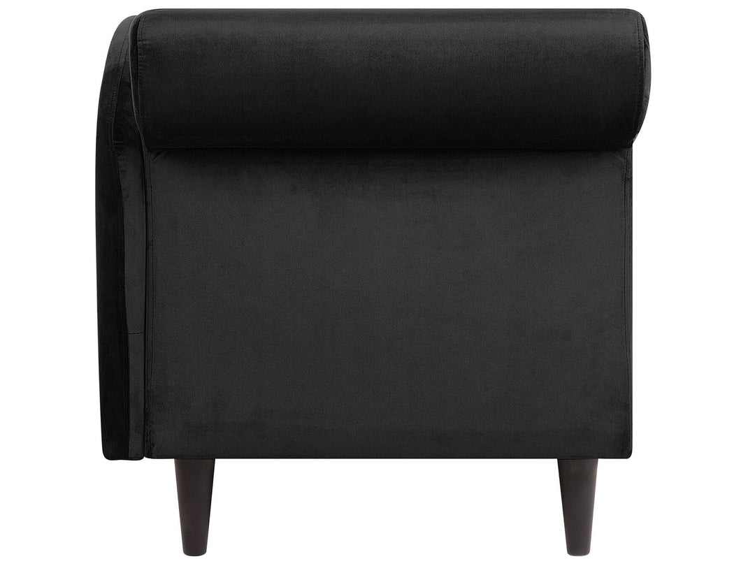 Luiro Left Hand Velvet Chaise Lounge Black