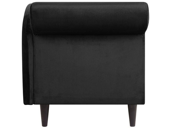 Luiro Left Hand Velvet Chaise Lounge Black