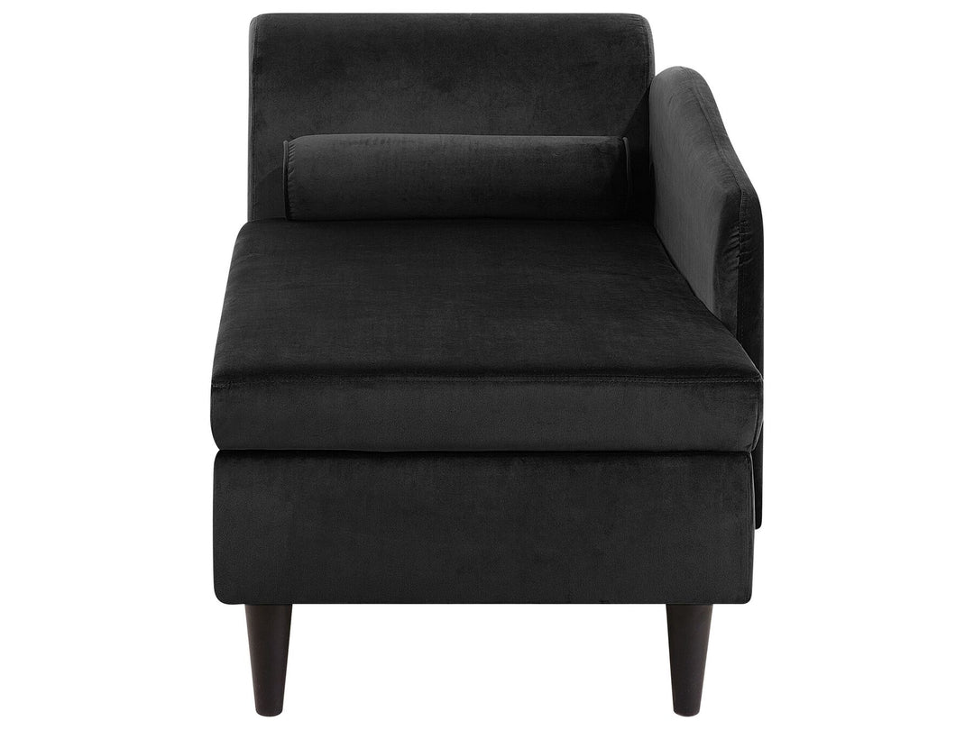 Luiro Left Hand Velvet Chaise Lounge Black