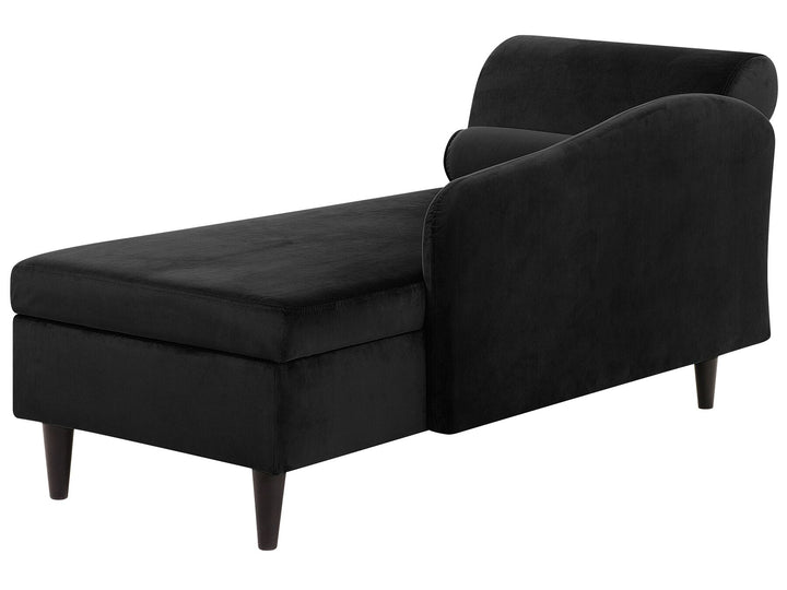 Luiro Left Hand Velvet Chaise Lounge Black