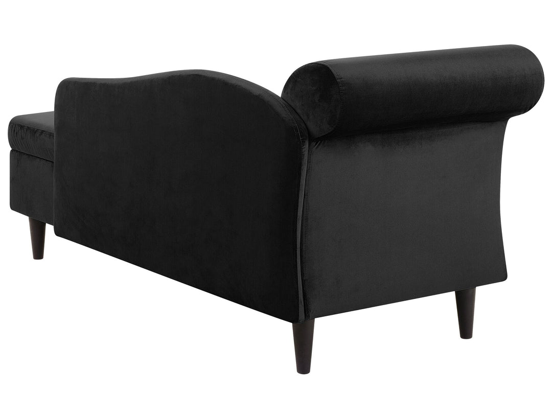 Luiro Left Hand Velvet Chaise Lounge Black