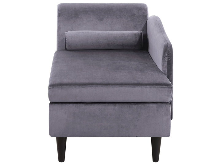 Luiro Left Hand Velvet Chaise Lounge Dark Grey