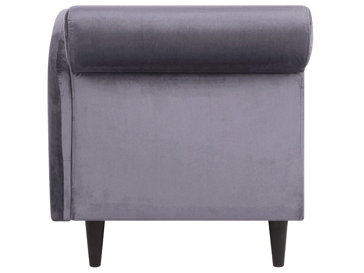 Luiro Left Hand Velvet Chaise Lounge Dark Grey