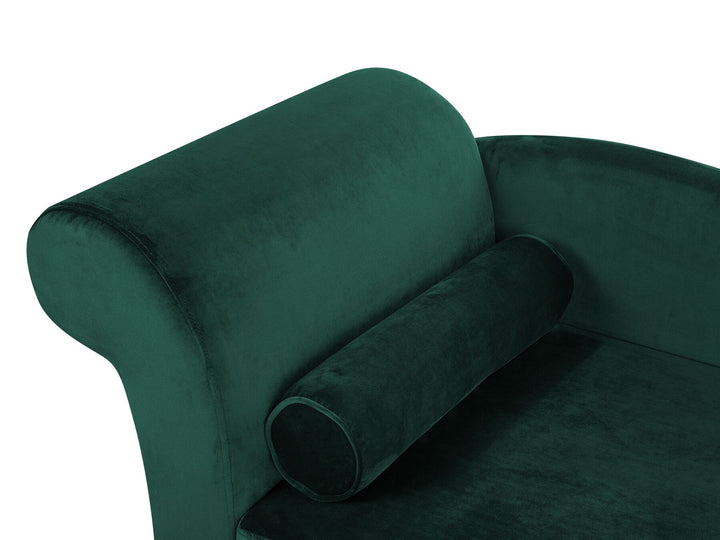 Luiro Left Hand Velvet Chaise Lounge Emerald Green