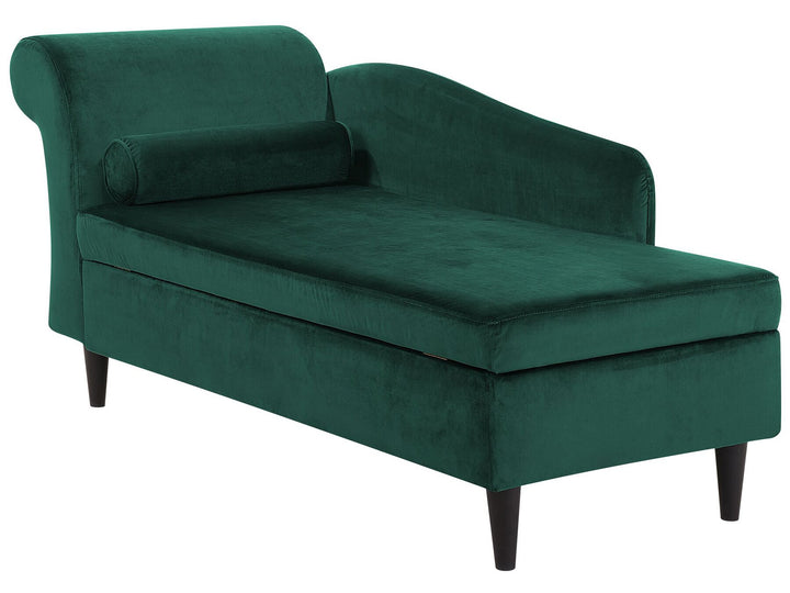 Luiro Left Hand Velvet Chaise Lounge Emerald Green