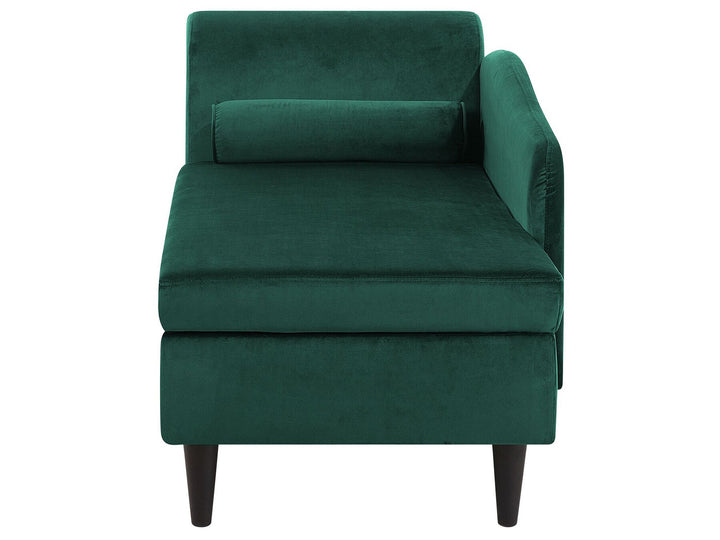 Luiro Left Hand Velvet Chaise Lounge Emerald Green