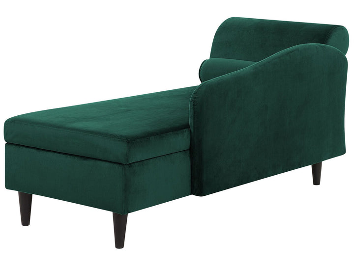 Luiro Left Hand Velvet Chaise Lounge Emerald Green