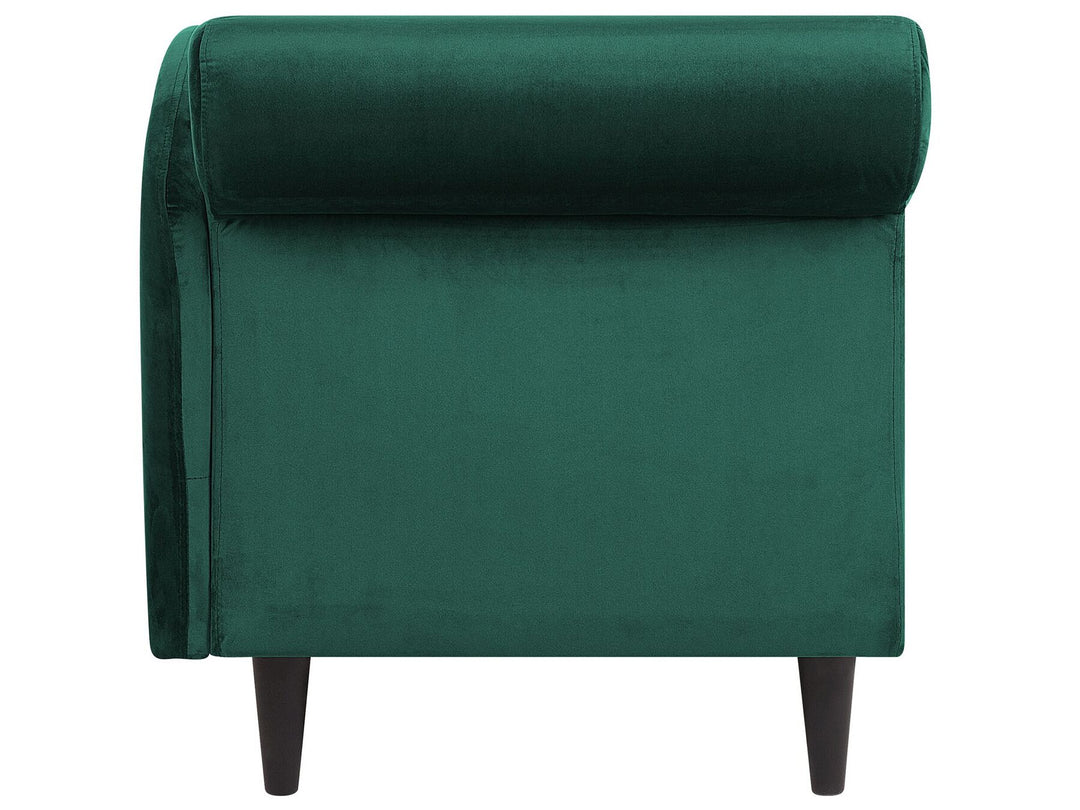 Luiro Left Hand Velvet Chaise Lounge Emerald Green