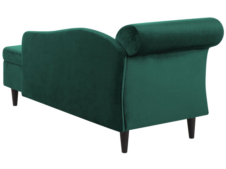 Luiro Left Hand Velvet Chaise Lounge Emerald Green