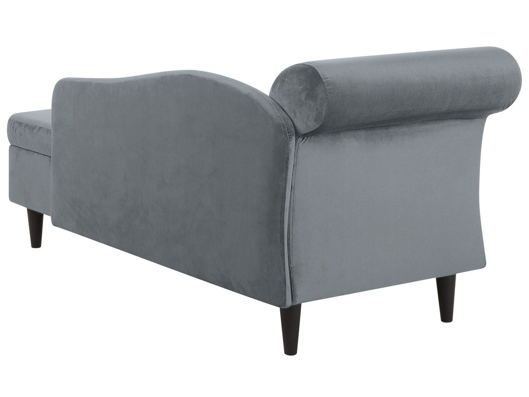 Luiro Left Hand Velvet Chaise Lounge Light Grey