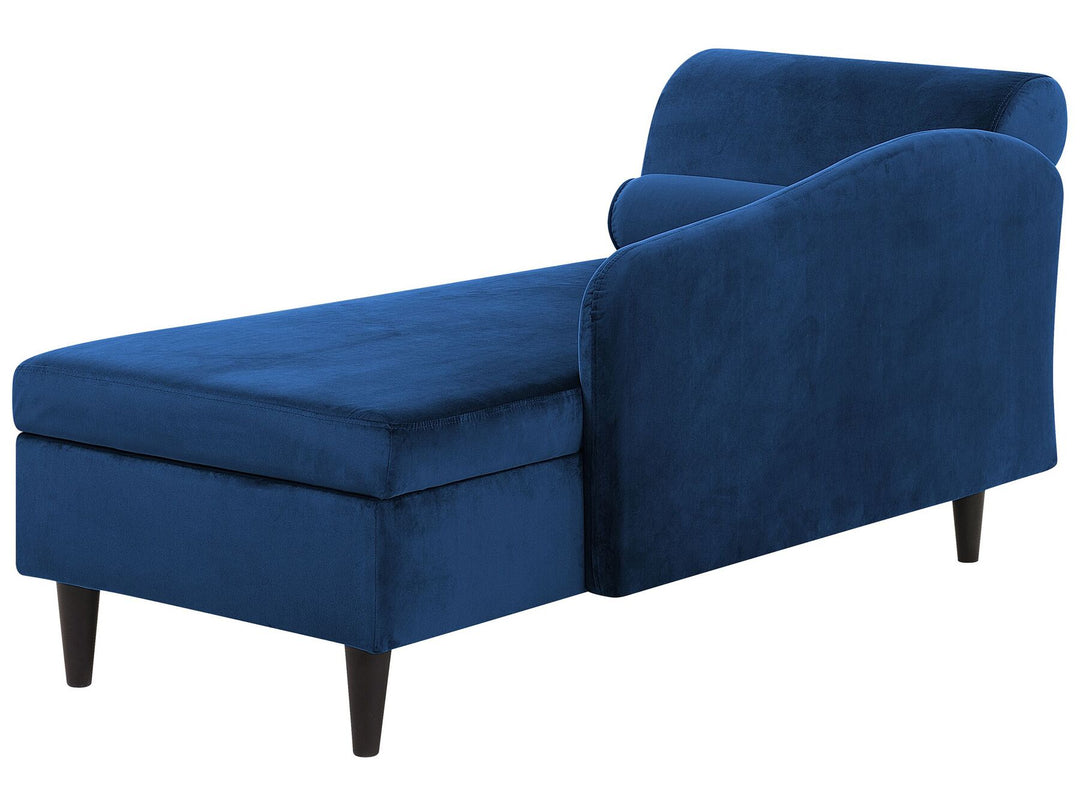 Luiro Left Hand Velvet Chaise Lounge Navy Blue