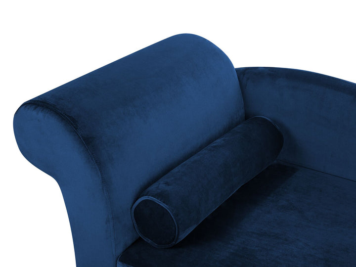 Luiro Left Hand Velvet Chaise Lounge Navy Blue