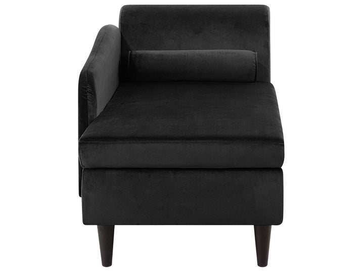 Luiro Right Hand Velvet Chaise Lounge Black