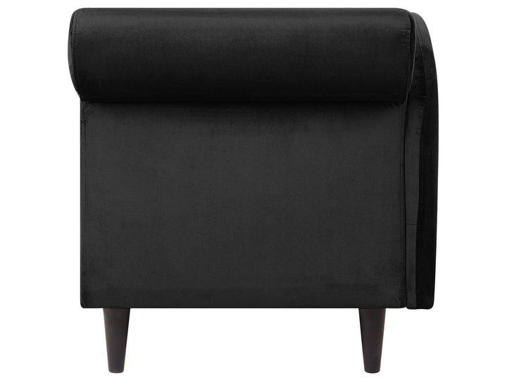 Luiro Right Hand Velvet Chaise Lounge Black