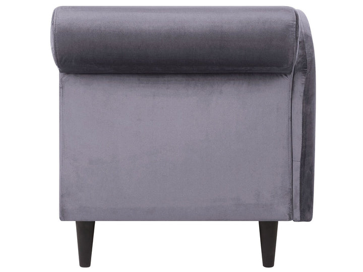 Luiro Right Hand Velvet Chaise Lounge Dark Grey