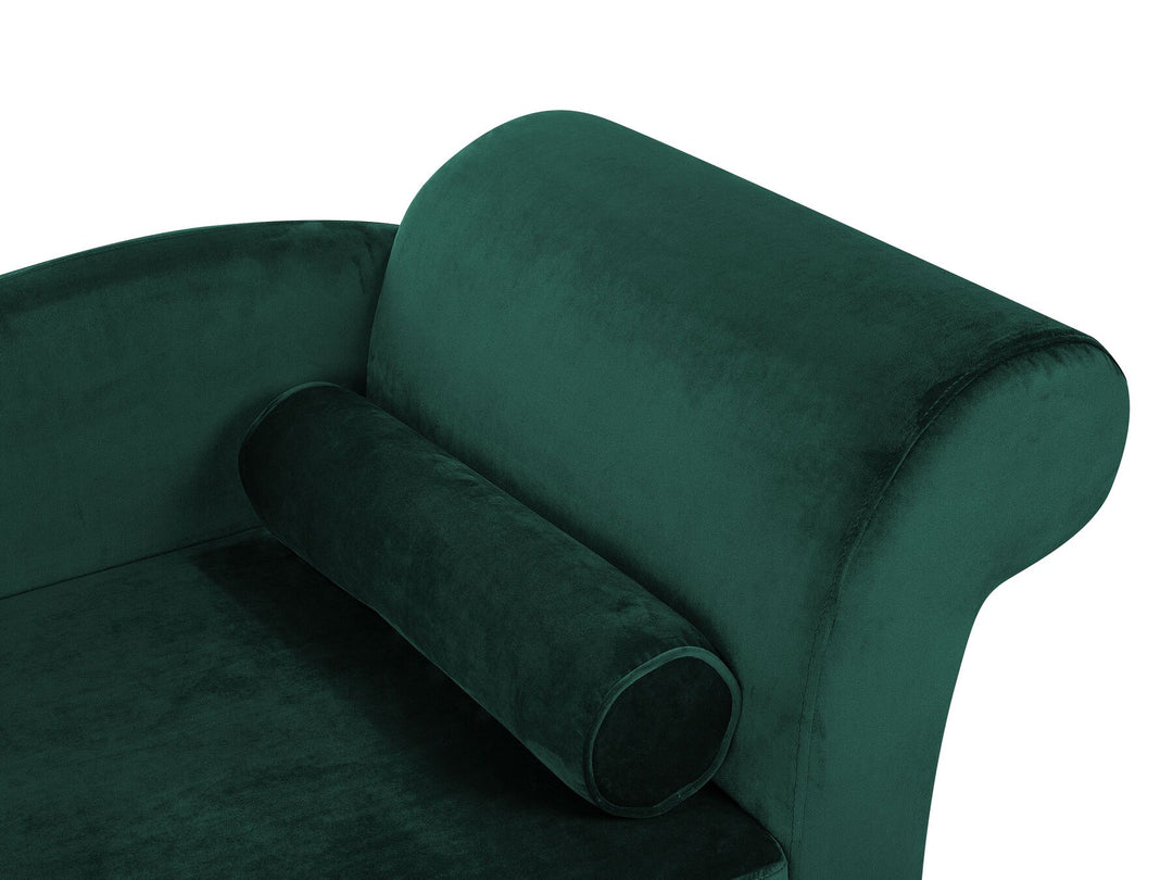 Luiro Right Hand Velvet Chaise Lounge Emerald Green