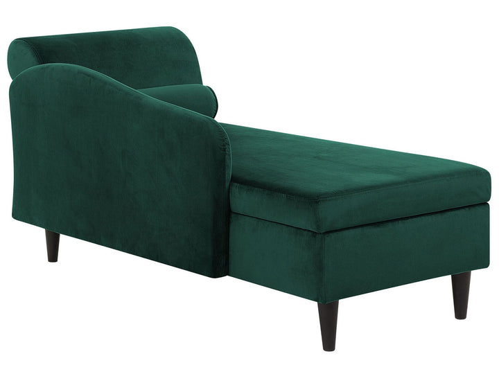 Luiro Right Hand Velvet Chaise Lounge Emerald Green