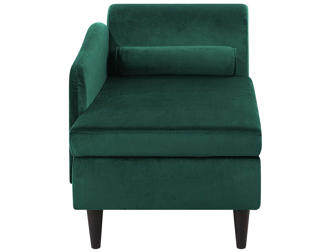 Luiro Right Hand Velvet Chaise Lounge Emerald Green