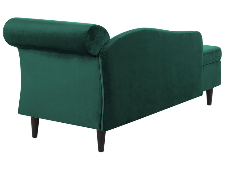 Luiro Right Hand Velvet Chaise Lounge Emerald Green