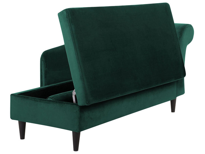 Luiro Right Hand Velvet Chaise Lounge Emerald Green