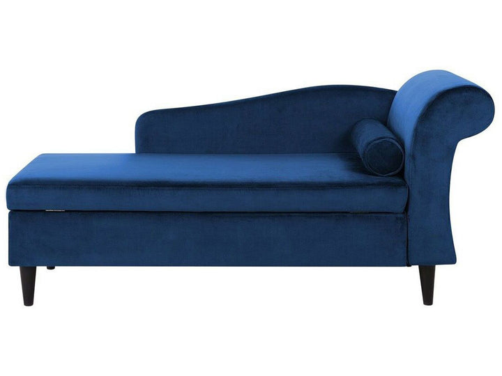 Luiro Right Hand Velvet Chaise Lounge Navy Blue