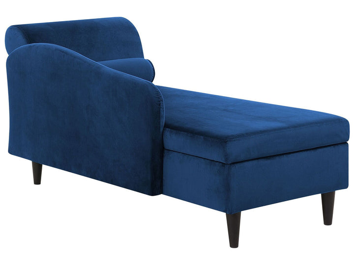 Luiro Right Hand Velvet Chaise Lounge Navy Blue