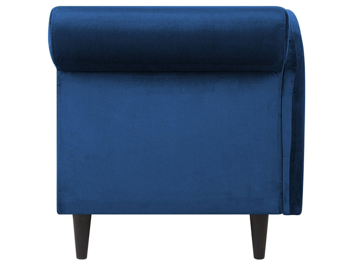 Luiro Right Hand Velvet Chaise Lounge Navy Blue