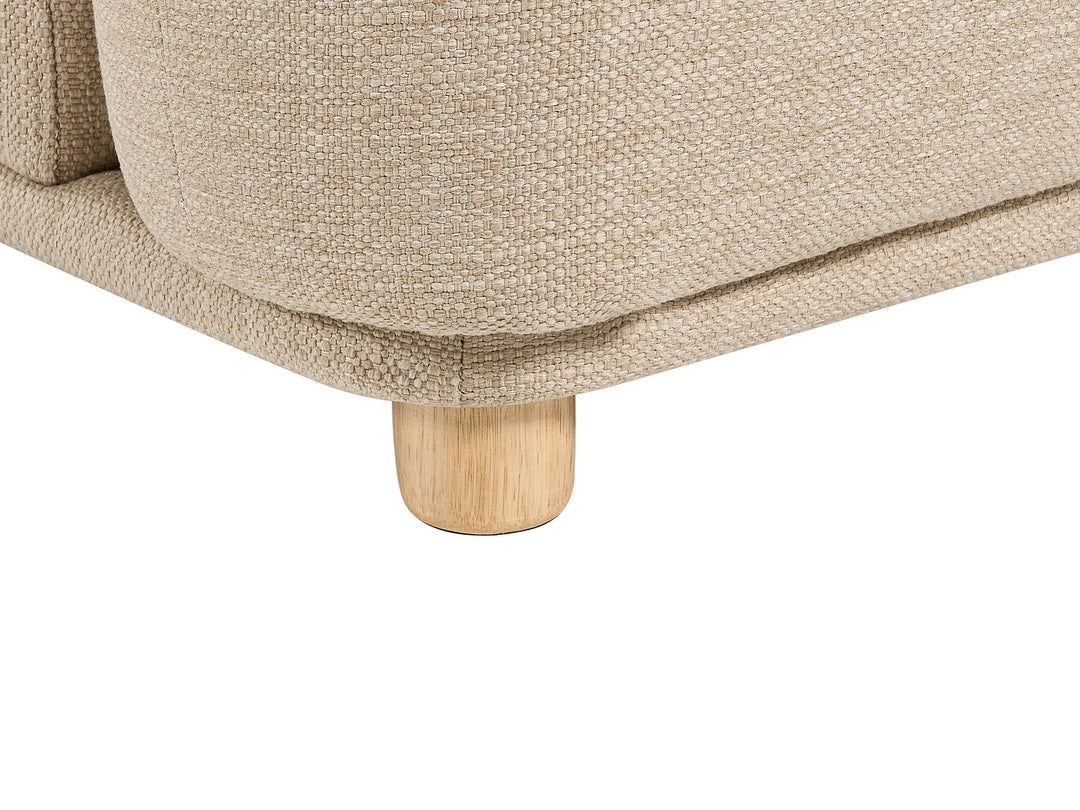 Luvos 3 Seater Fabric Sofa Light Beige