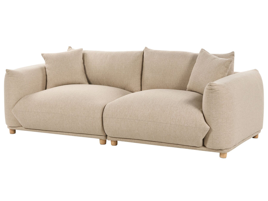 Luvos 3 Seater Fabric Sofa Light Beige