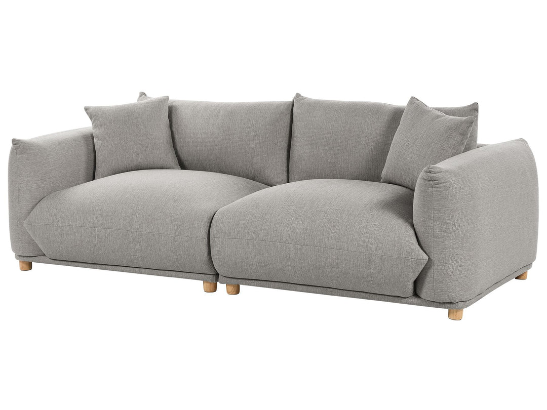 Luvos 3 Seater Fabric Sofa Light Grey