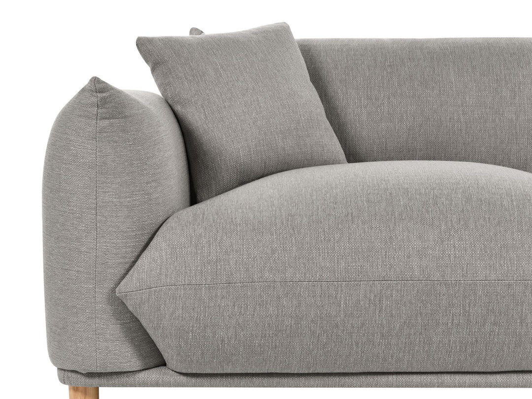 Luvos 3 Seater Fabric Sofa Light Grey