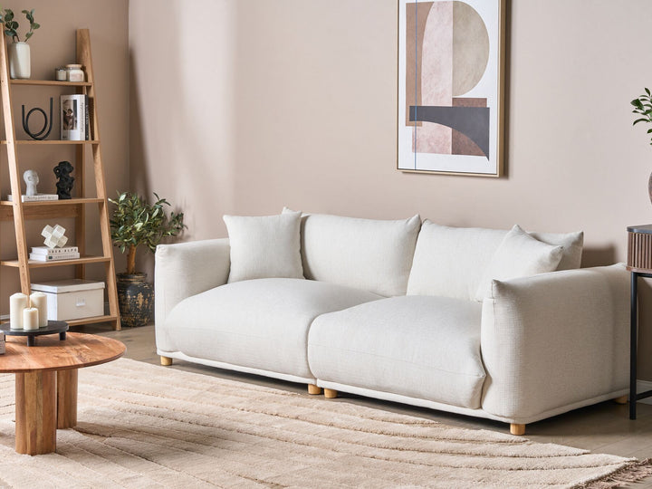 Luvos 3 Seater Fabric Sofa Off-White