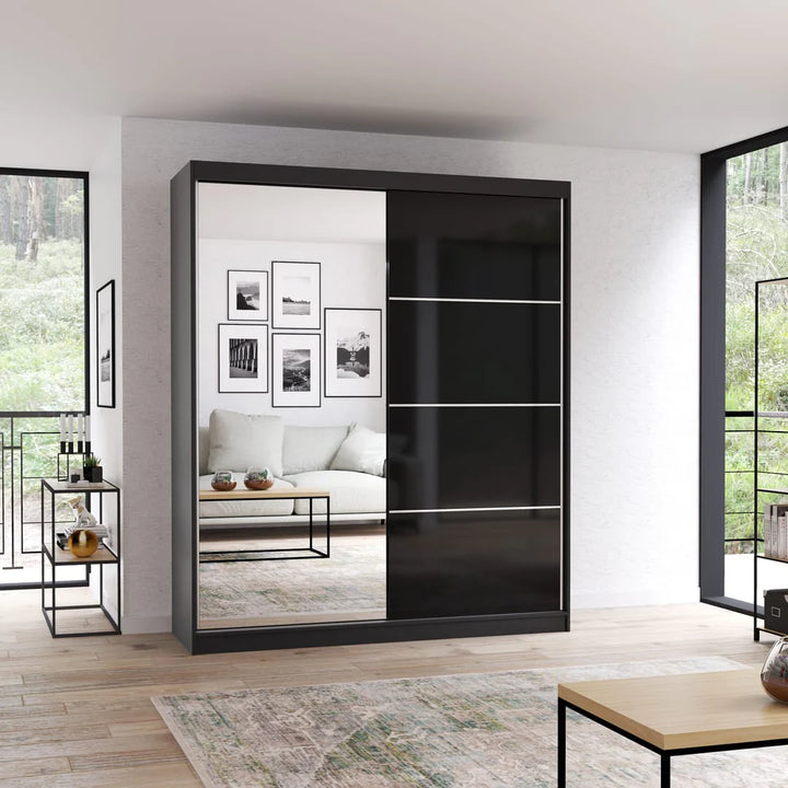 Multi 31 Sliding Mirror Door Wardrobe 183cm